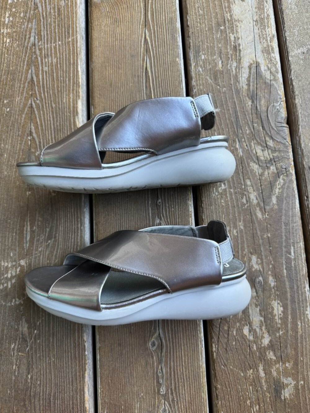 CAMPER Silver Balloon CrissCross Sandals in Women's 38/US 7.5-8 - Picture 7 of 10